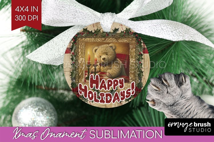 Vintage Christmas Ornament PNG - Retro Xmas Sublimation example image 1