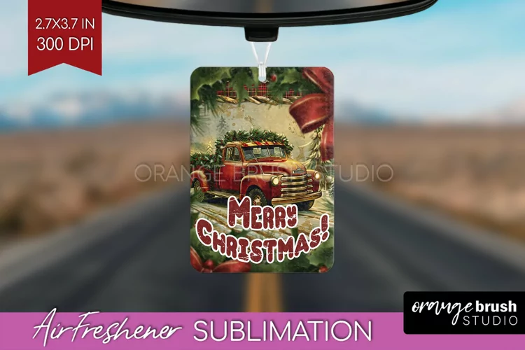 Vintage Christmas Air Freshener PNG - Xmas Car Freshener