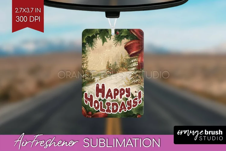 Vintage Christmas Air Freshener PNG - Xmas Car Freshener