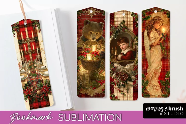Vintage Christmas Bookmark - Retro Christmas Bookmarks PNG