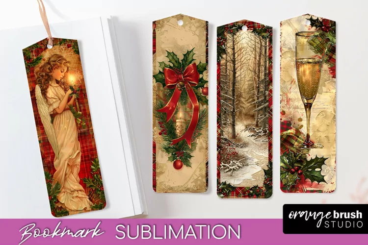 Vintage Christmas Bookmark - Retro Christmas Bookmarks PNG