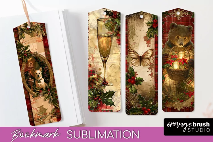Vintage Christmas Bookmark - Retro Christmas Bookmarks PNG