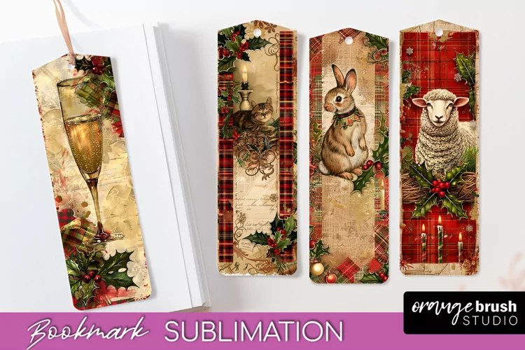 Vintage Christmas Bookmark - Retro Christmas Bookmarks PNG