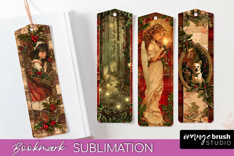 Vintage Christmas Bookmark - Retro Christmas Bookmarks PNG