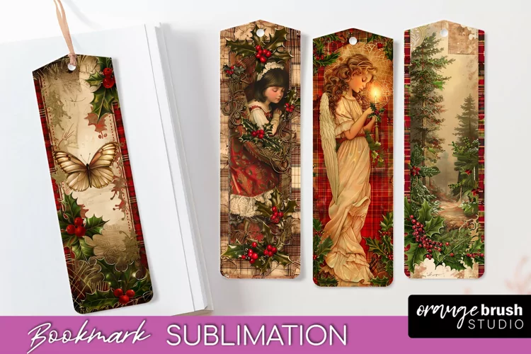 Vintage Christmas Bookmark - Retro Christmas Bookmarks PNG