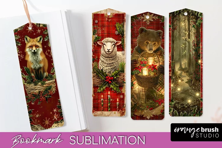 Vintage Christmas Bookmark - Retro Christmas Bookmarks PNG