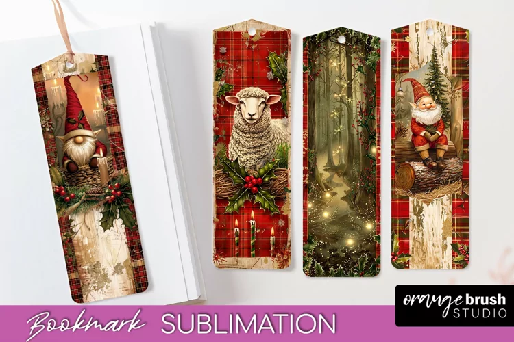 Vintage Christmas Bookmark - Retro Christmas Bookmarks PNG