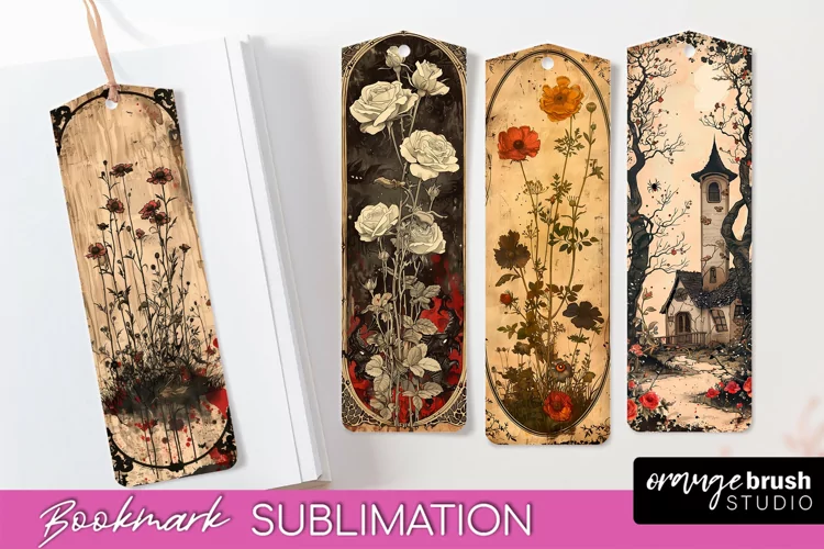 Vintage Halloween Bookmark - Printable Scrapbook Bookmarks