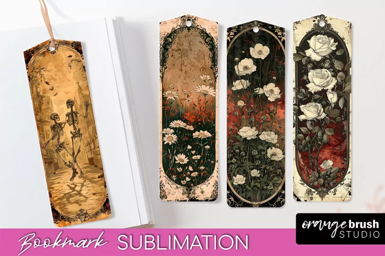 Vintage Halloween Bookmark - Printable Scrapbook Bookmarks
