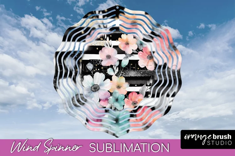 Pink Flowers Wind Spinner - Summer Wind Spinner Sublimation