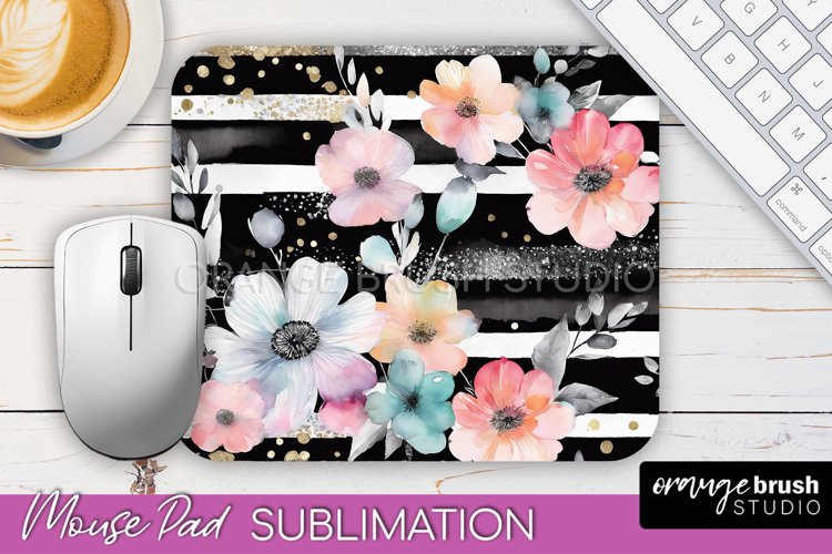 Floral Mouse Pad PNG - Pink Flowers Mousepad Sublimation