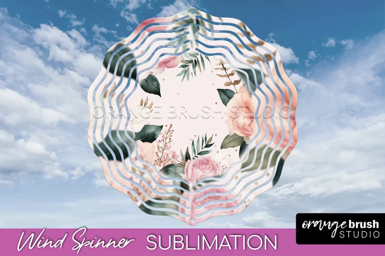 Pink Flowers Wind Spinner - Summer Wind Spinner Sublimation
