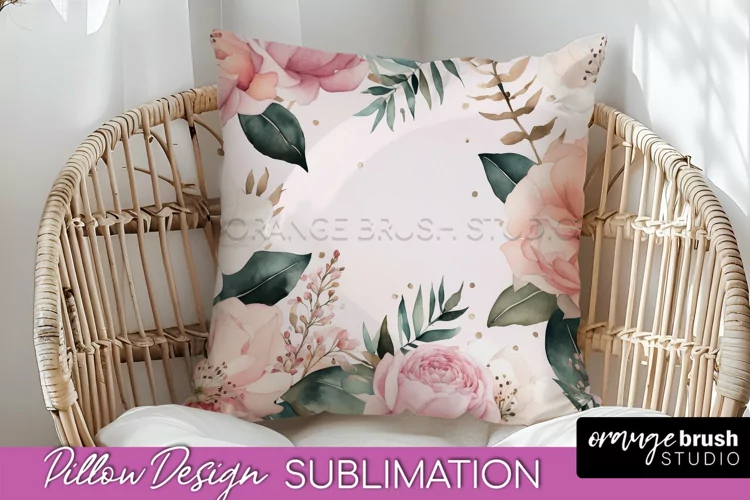Watercolor Flowers Pillow Cover - Summer Pillow Sublimation
