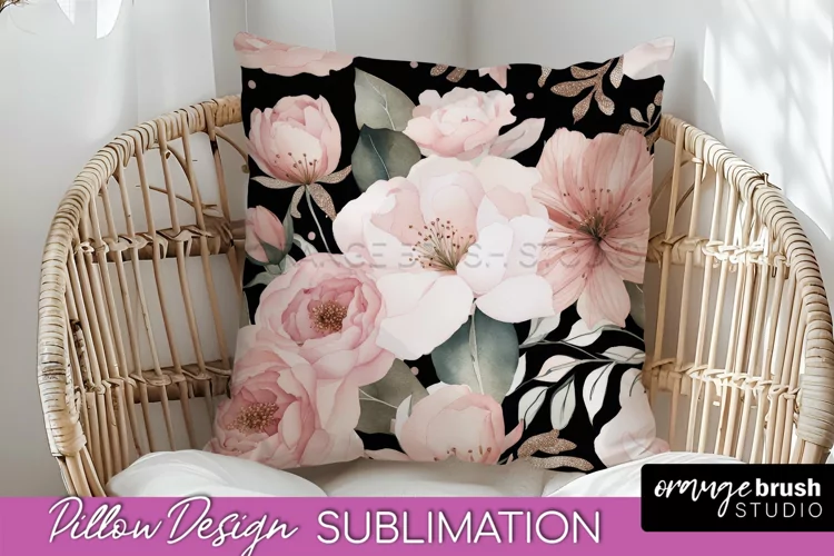 Watercolor Flowers Pillow Cover - Summer Pillow Sublimation