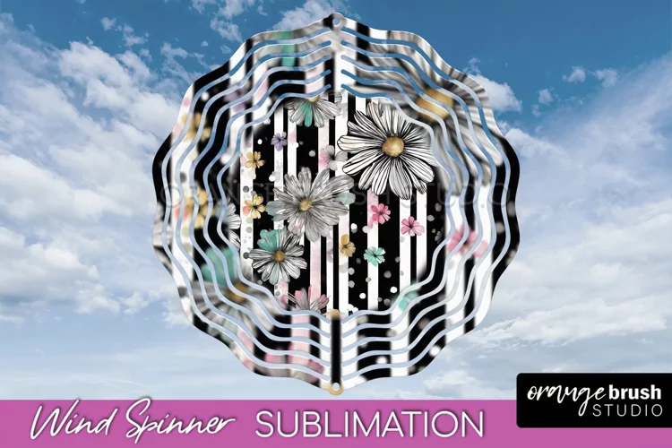 Pink Flowers Wind Spinner - Summer Wind Spinner Sublimation