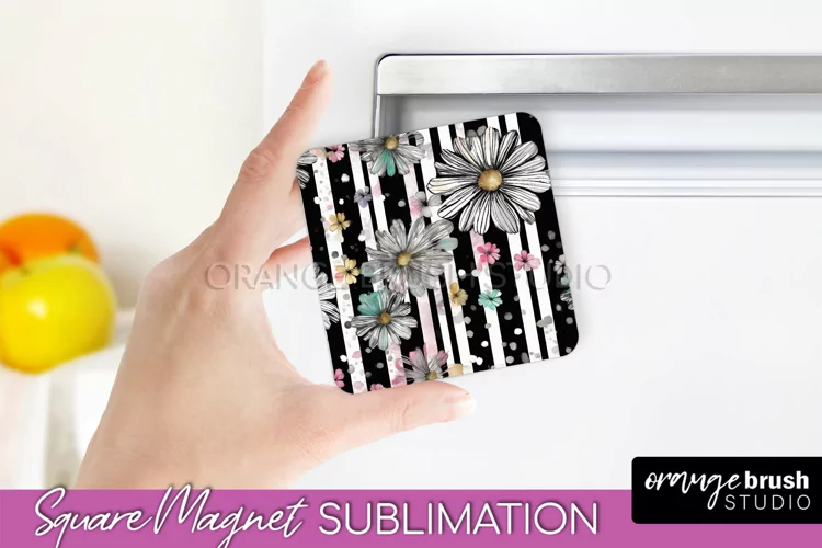 Pink Flowers Magnet Sublimation - Watercolor Magnet Design