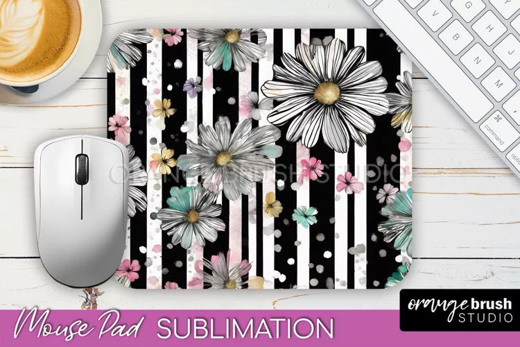 Floral Mouse Pad PNG - Pink Flowers Mousepad Sublimation