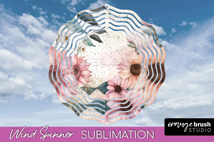 Pink Flowers Wind Spinner - Summer Wind Spinner Sublimation