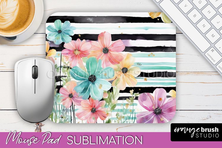 Floral Mouse Pad PNG - Pink Flowers Mousepad Sublimation
