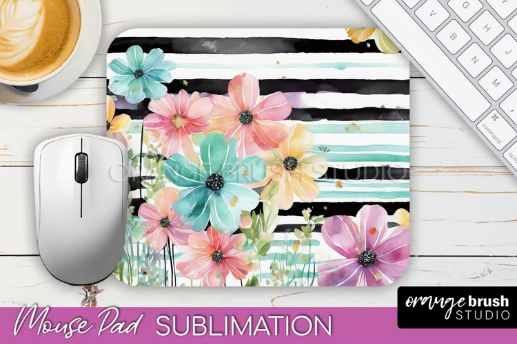 Floral Mouse Pad PNG - Pink Flowers Mousepad Sublimation