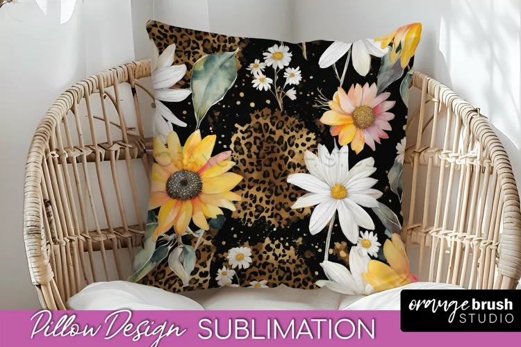 Watercolor Flowers Pillow Cover - Summer Pillow Sublimation