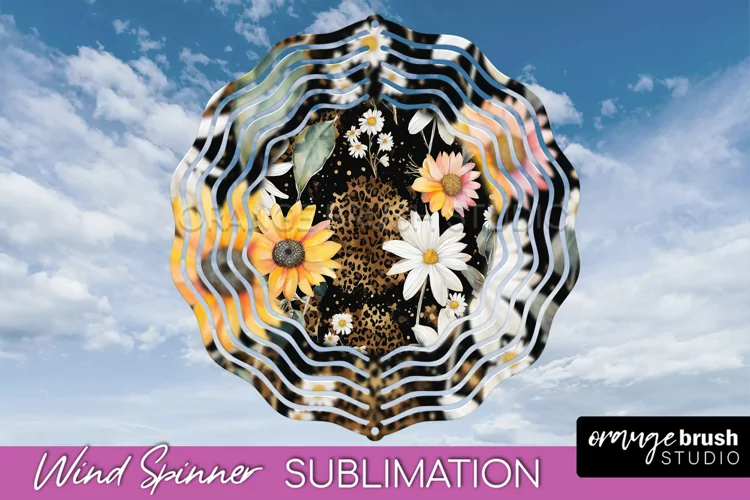 Pink Flowers Wind Spinner - Summer Wind Spinner Sublimation