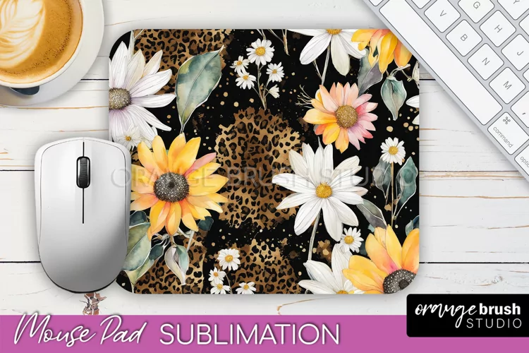 Floral Mouse Pad PNG - Pink Flowers Mousepad Sublimation