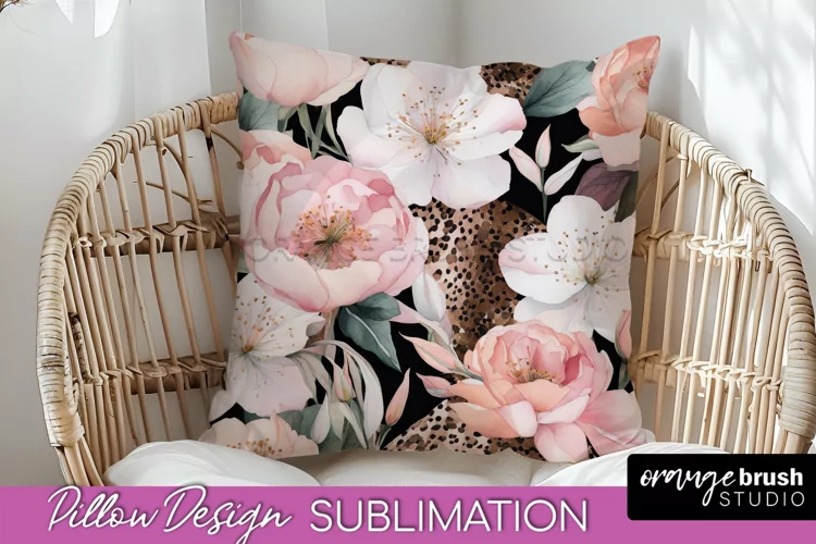 Watercolor Flowers Pillow Cover - Summer Pillow Sublimation