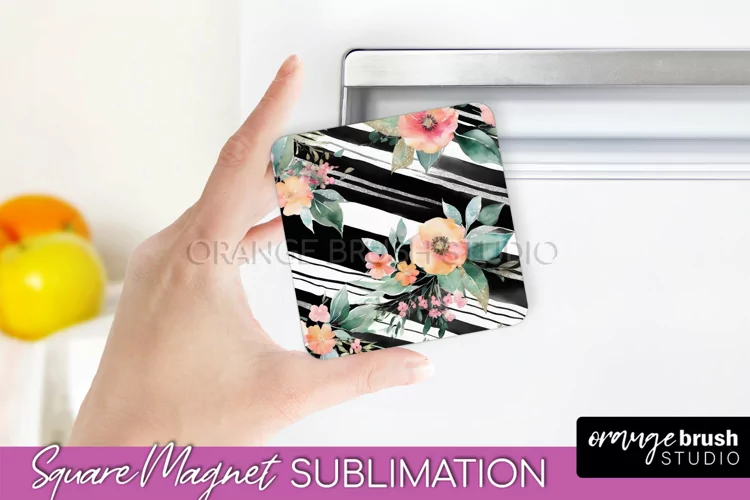 Pink Flowers Magnet Sublimation - Watercolor Magnet Design