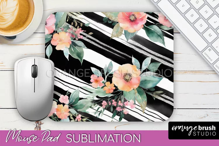 Floral Mouse Pad PNG - Pink Flowers Mousepad Sublimation