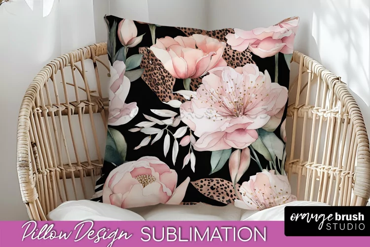 Watercolor Flowers Pillow Cover - Summer Pillow Sublimation