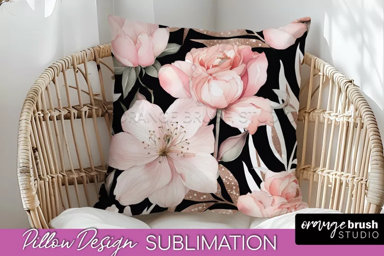 Watercolor Flowers Pillow Cover - Summer Pillow Sublimation
