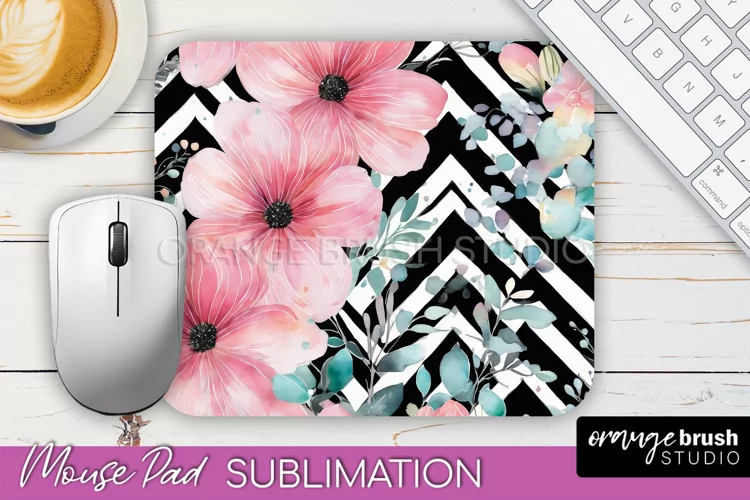 Floral Mouse Pad PNG - Pink Flowers Mousepad Sublimation