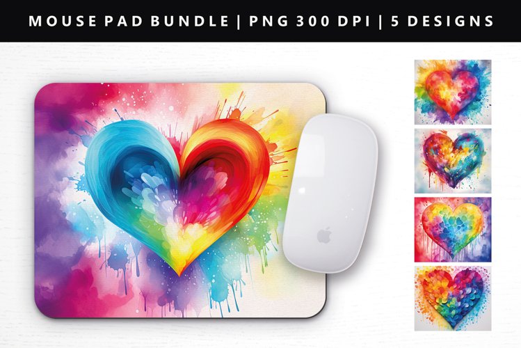 Heart Mouse Pad Design | Mouse Pad Sublimation PNG example image 1