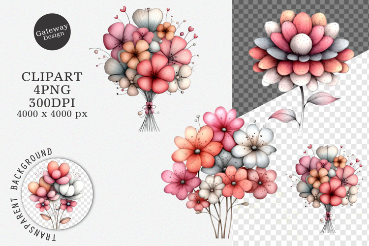 Watercolor Spring Flower Clipart