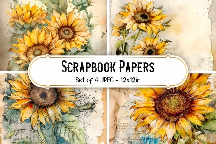 Sunflower Scrapbook Paper