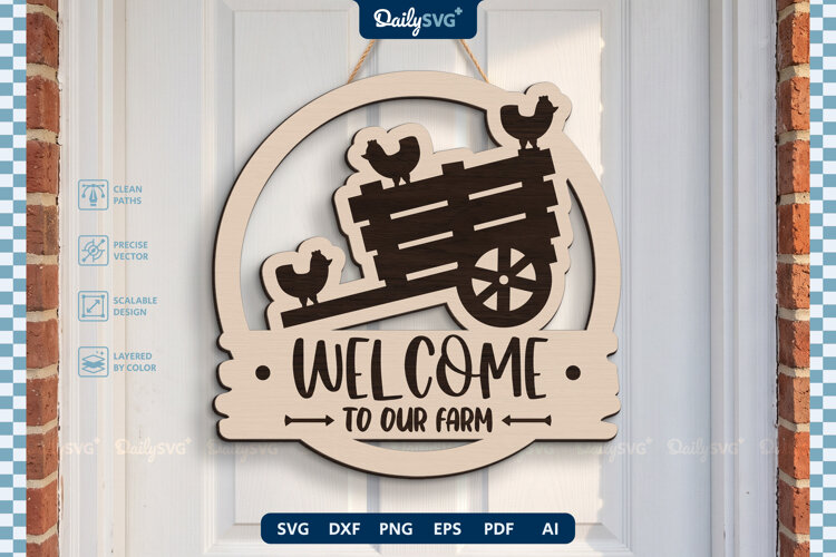 Welcome To Our Farm Wall Decor SVG Farmhouse Sign example image 1