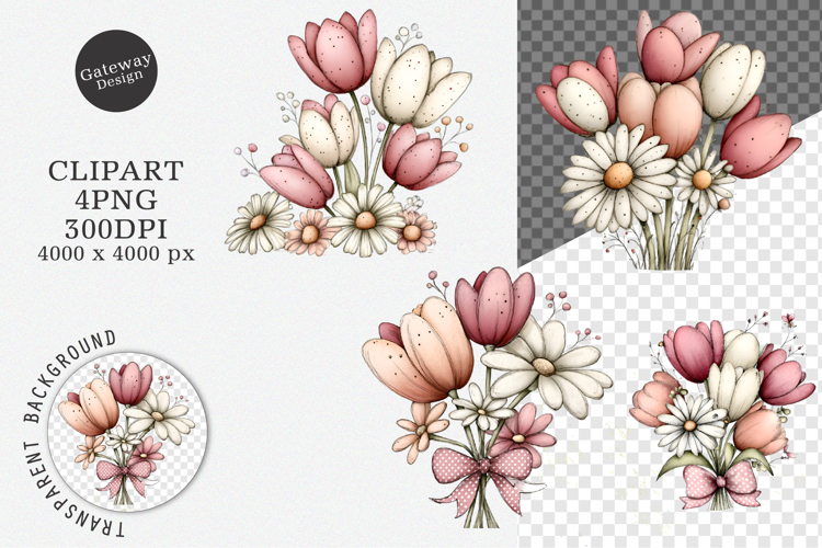Whimsical Flowers Spring Clipart