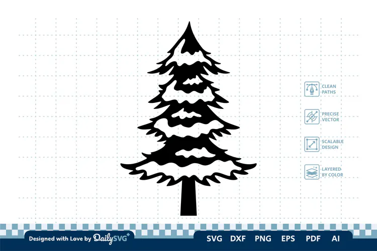 Winter Pine Tree SVG | Winter Christmas Cut File
