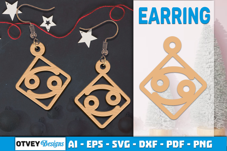 Zodiac Earring Lasercut | Earring Design Lasercut