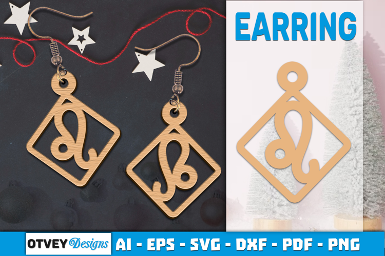 Zodiac Earring Lasercut | Earring Design Lasercut