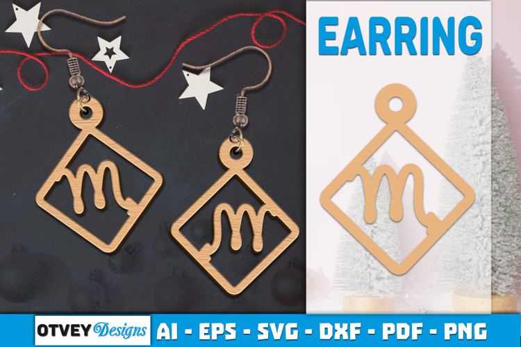 Zodiac Earring Lasercut | Earring Design Lasercut