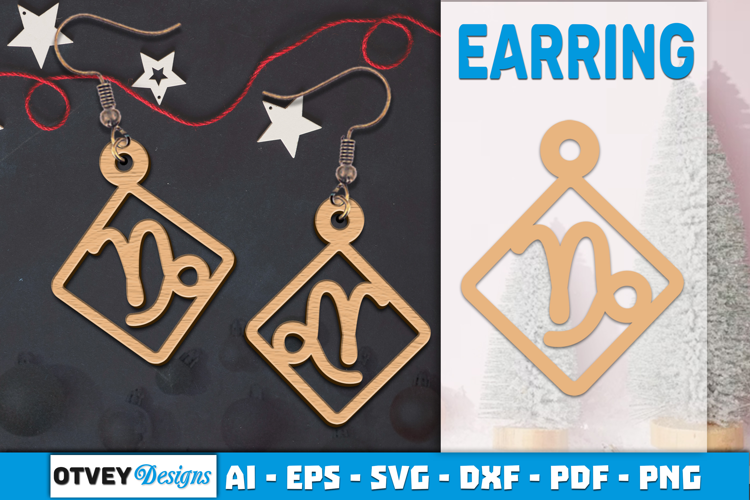 Zodiac Earring Lasercut | Earring Design Lasercut