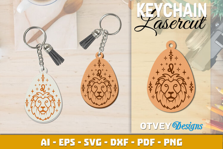 Zodiac Keychain Lasercut | Keychain Design Lasercut example image 1