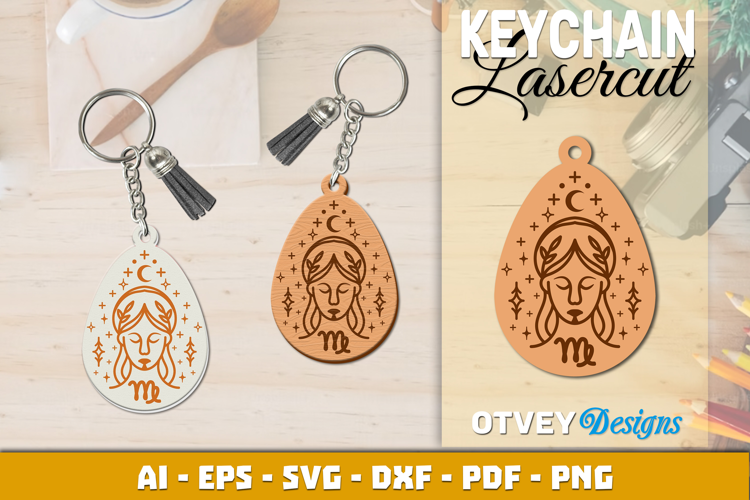 Zodiac Keychain Lasercut | Keychain Design Lasercut