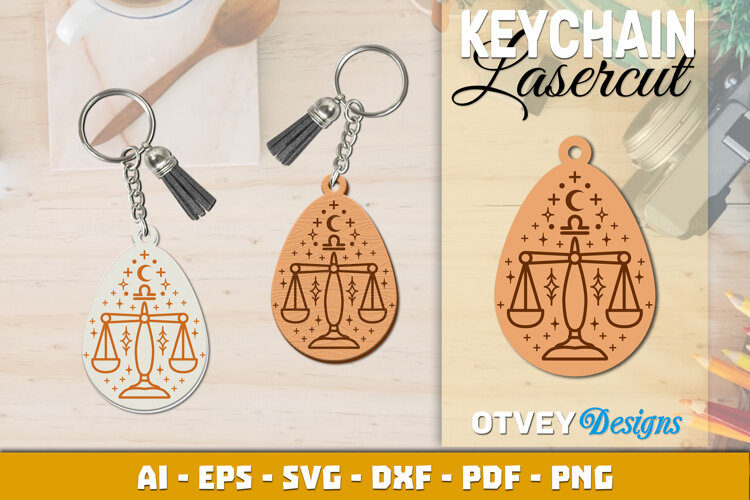 Zodiac Keychain Lasercut | Keychain Design Lasercut example image 1