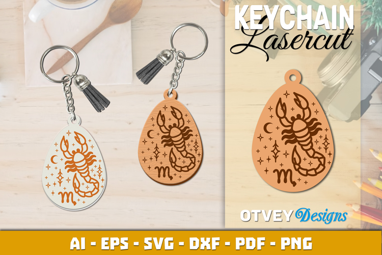Zodiac Keychain Lasercut | Keychain Design Lasercut