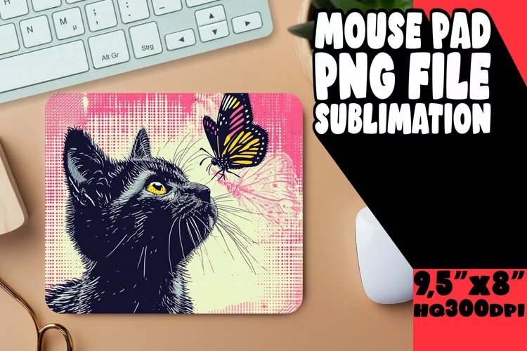 Enchanting Feline Sublimation Mouse Pad