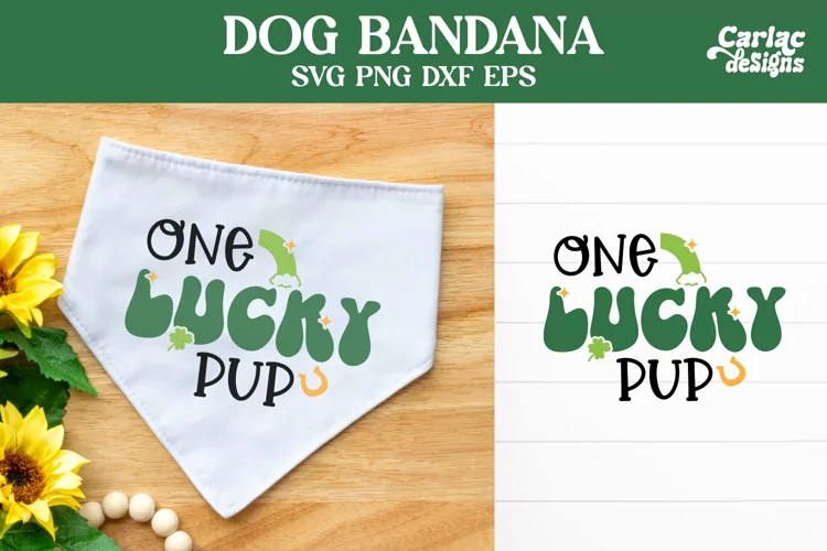 Dog Bandana SVG, St Patrick's Day, One Lucky Pup