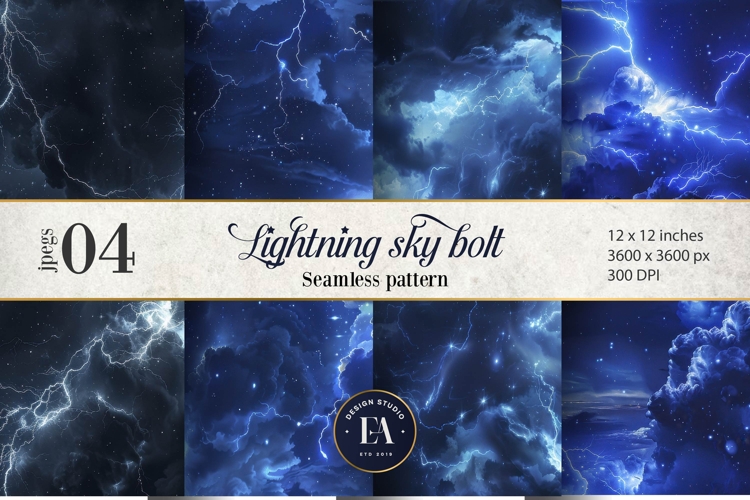 Lightning Bolt Digital paper, Thunderstorm pattern